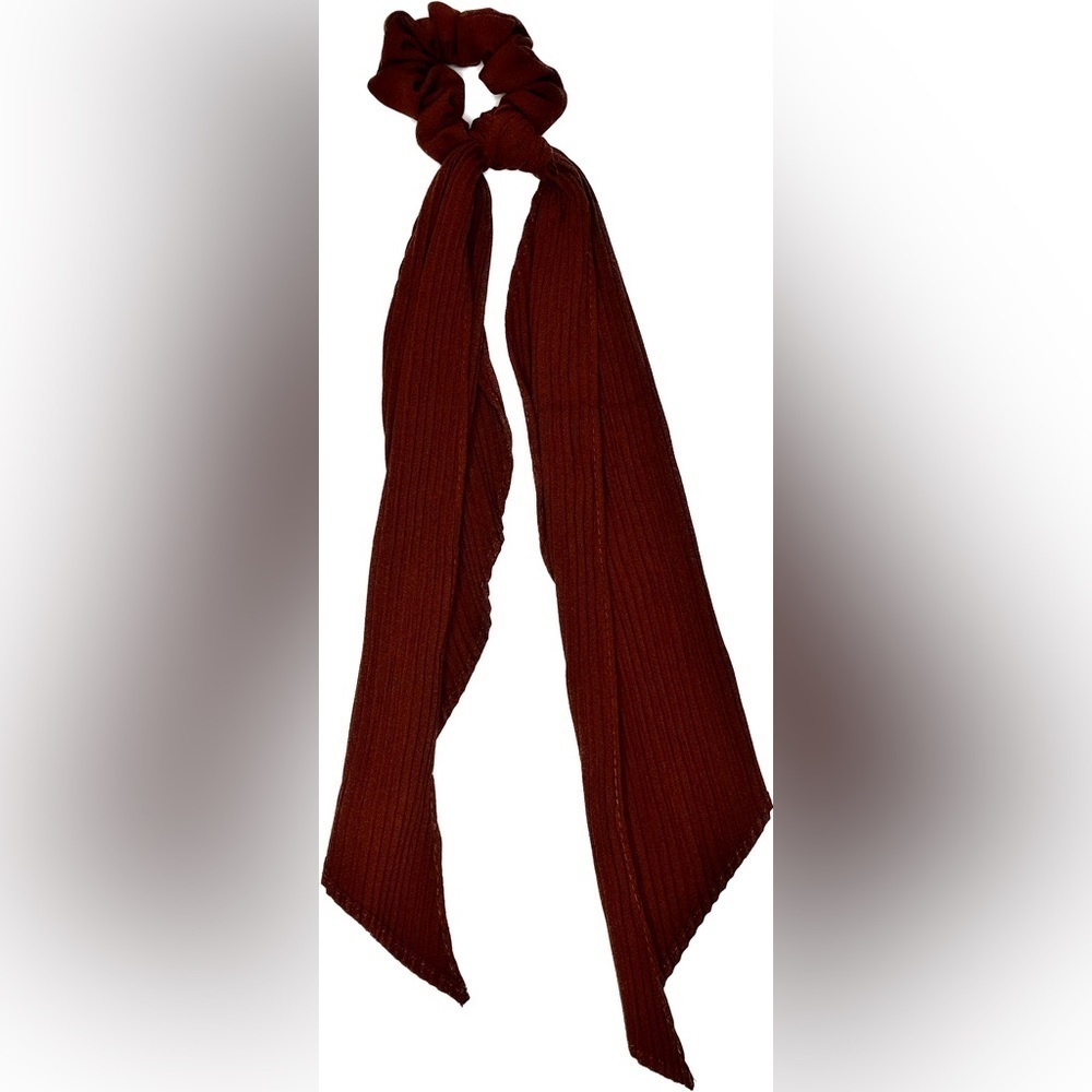 Women’s or Girls Hair Tie with Bow Rust - Picture 2 of 2
